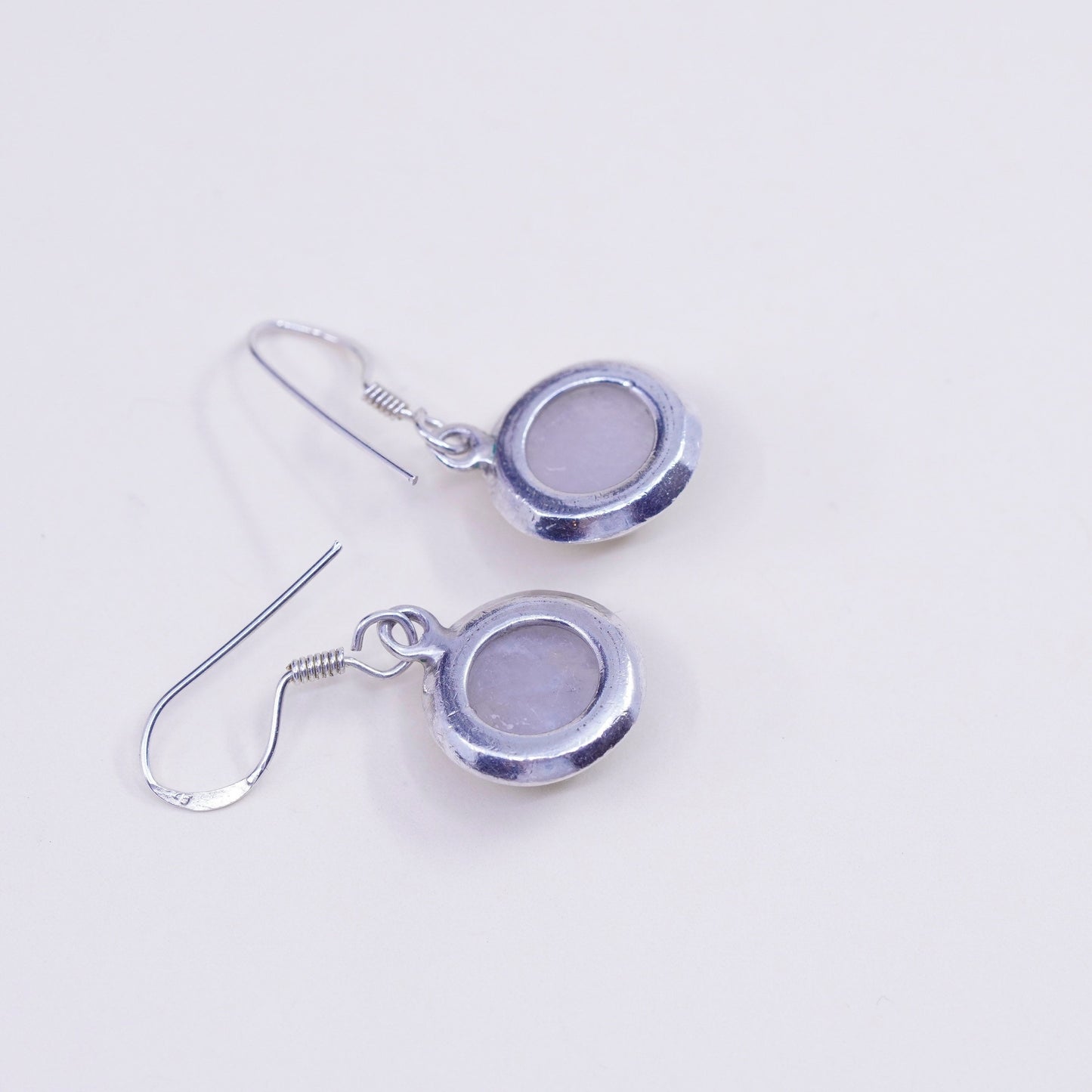 Vintage Sterling 925 silver handmade earrings with moonstone drops