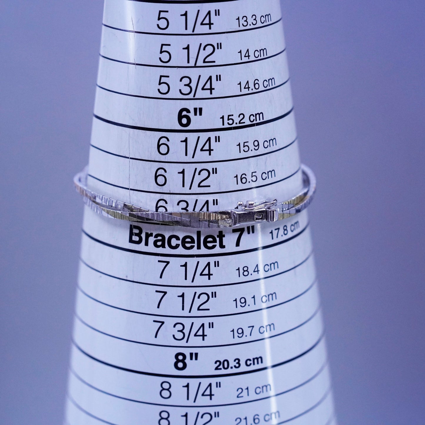 6.75”, Italy triple Sterling 925 silver bracelet, twisted entwined omega chain
