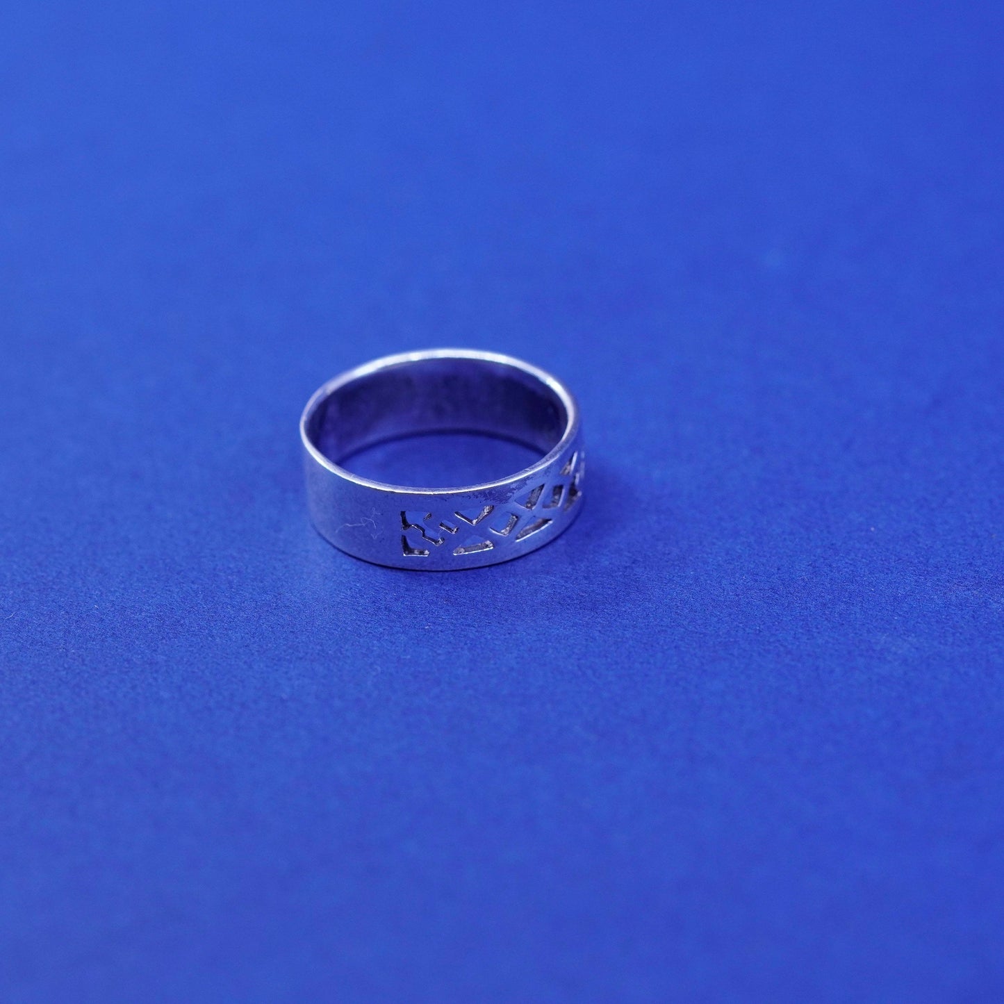 Size 4.5, vintage sterling silver handmade ring, 925 filigree band