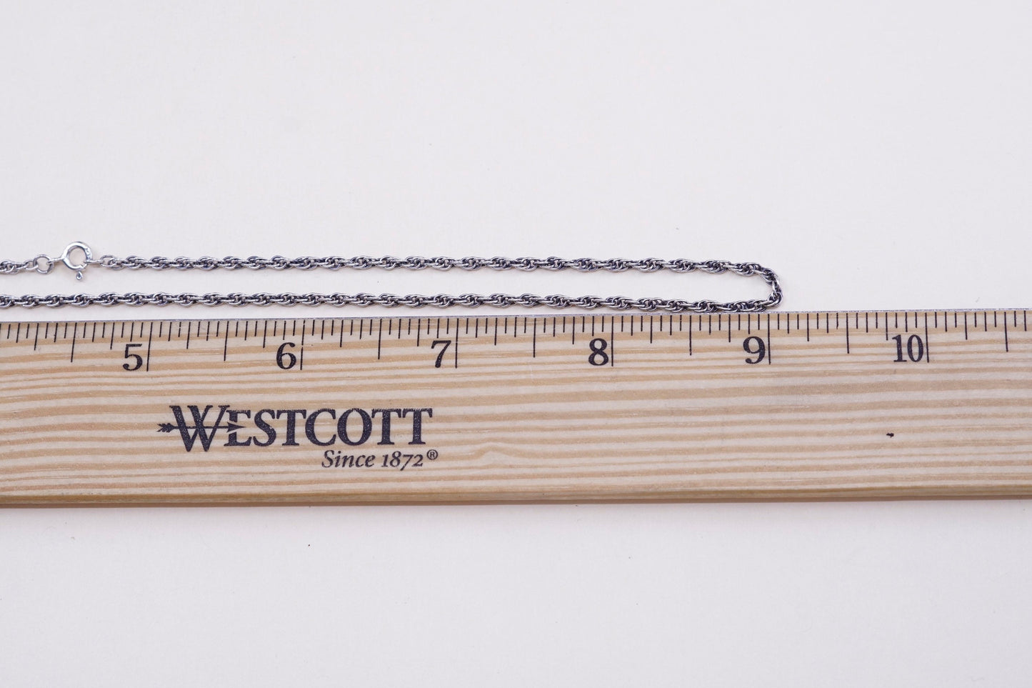 18”, vtg Sterling silver necklace, Italy 925 silver Singapore rope chain