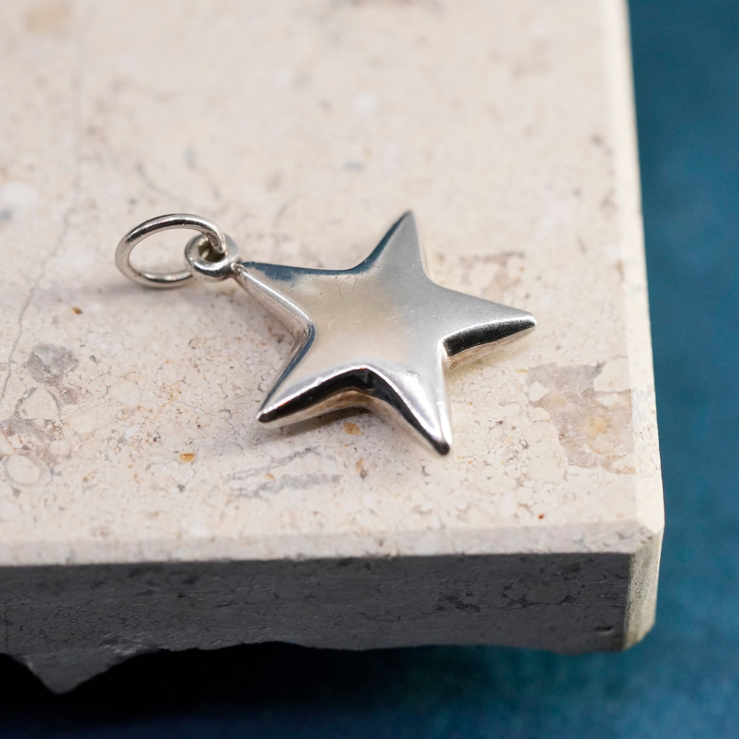 Vintage Sterling silver handmade pedant 925 star tag charm