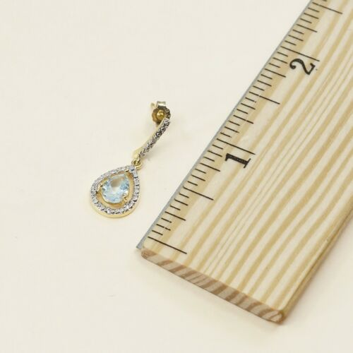 Two Tone sterling silver 925 earrings W/ Sapphire, Stamped RSE 925