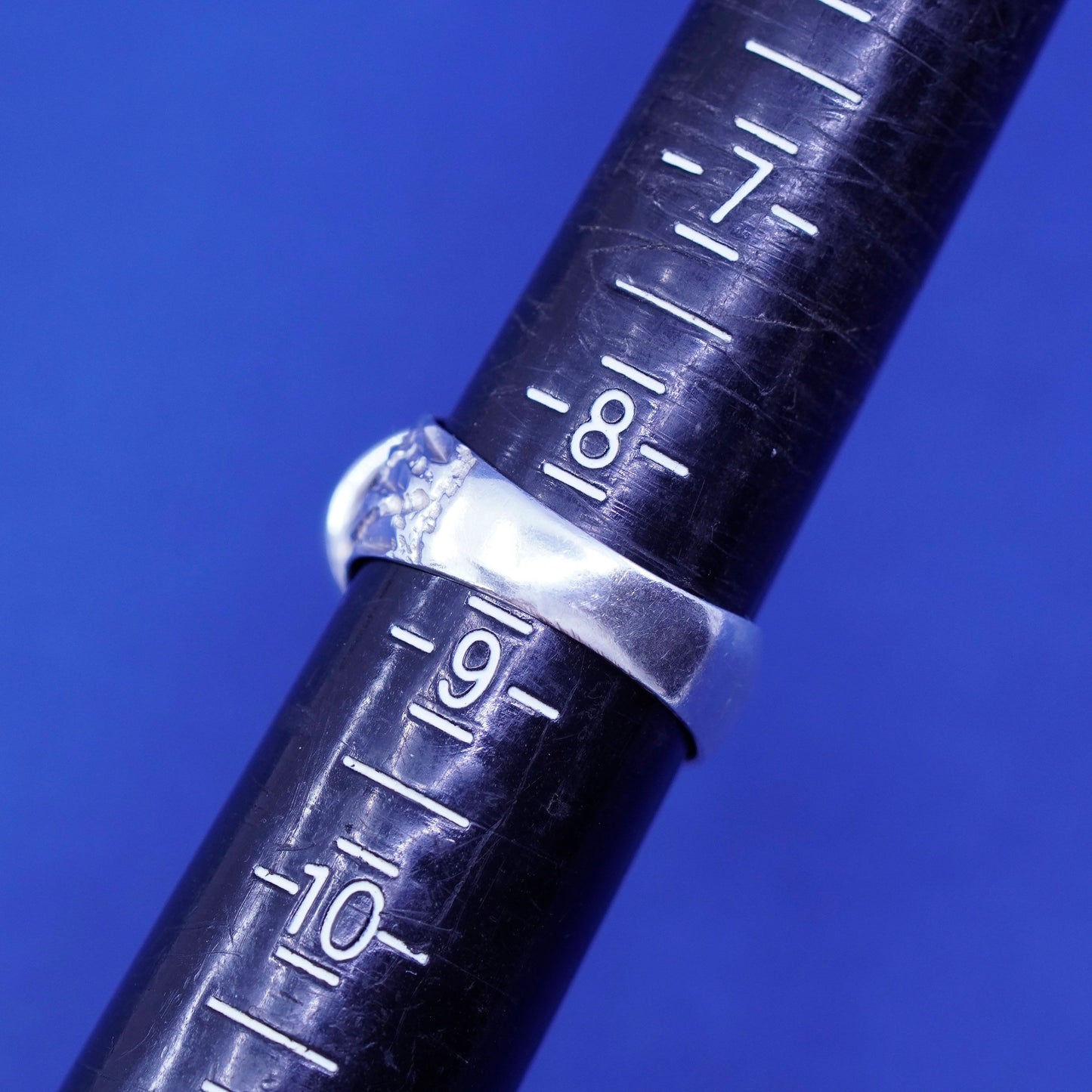 Size 8.5, vintage Mexico Sterling 925 silver handmade ring with turquoise bird