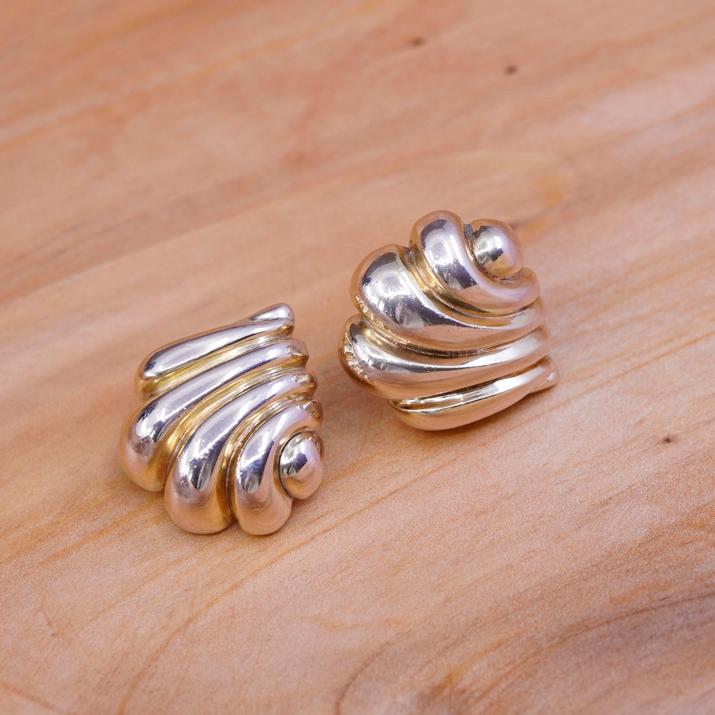 Italy Veronese vermeil gold over Sterling silver earrings, 925 teardrop studs