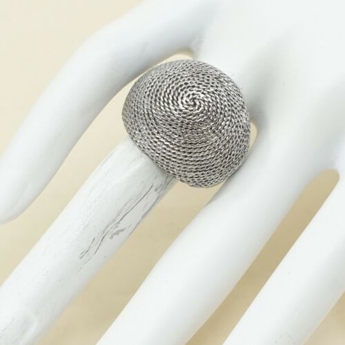 Size 7, Vtg Sterling Silver Handmade Ring 925 Silver Band w/ Rope Texture