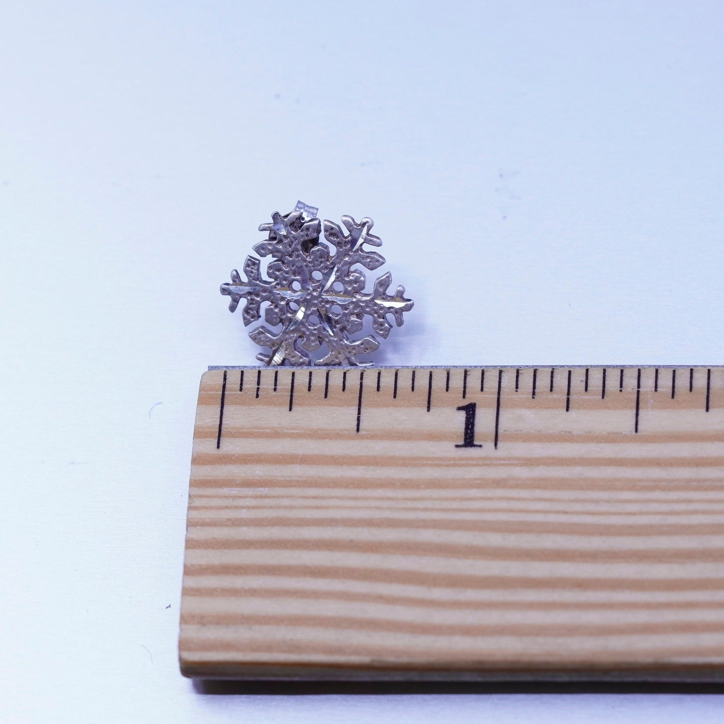 southwestern Shube Sterling 925 silver handmade earrings, matte snowflake studs
