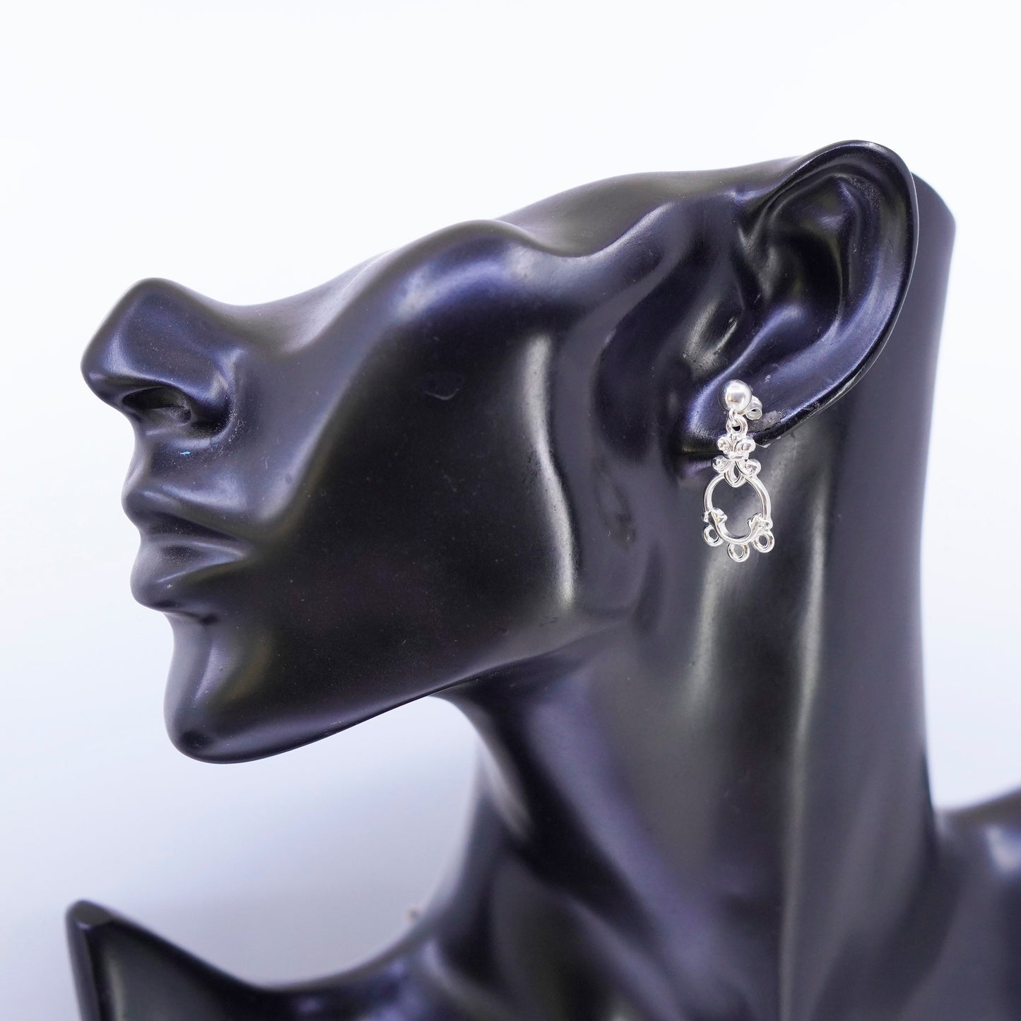 Vintage sterling 925 silver handmade filigree earrings