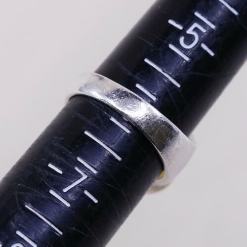 Sz 6, Sterling Silver handmade Ring, 925 Silver W/ Heart citrine, Stamped 925