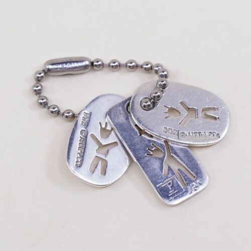 Vtg Anni+Co Sterling 925 Silver Pendant, Tags Charm Embossed Three Boys