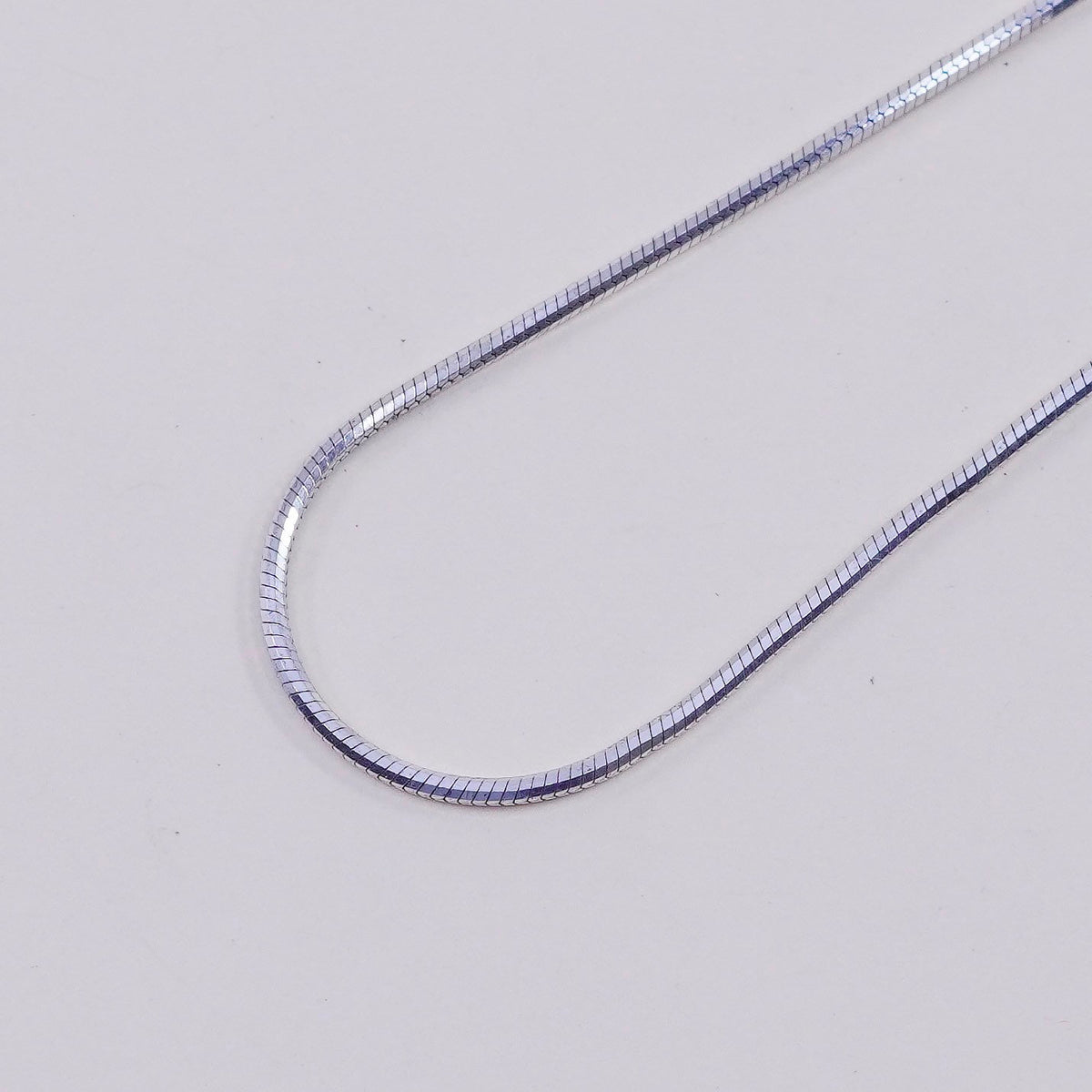 24”, 1mm, Vintage sterling silver square snake chain, Italy 925 necklace