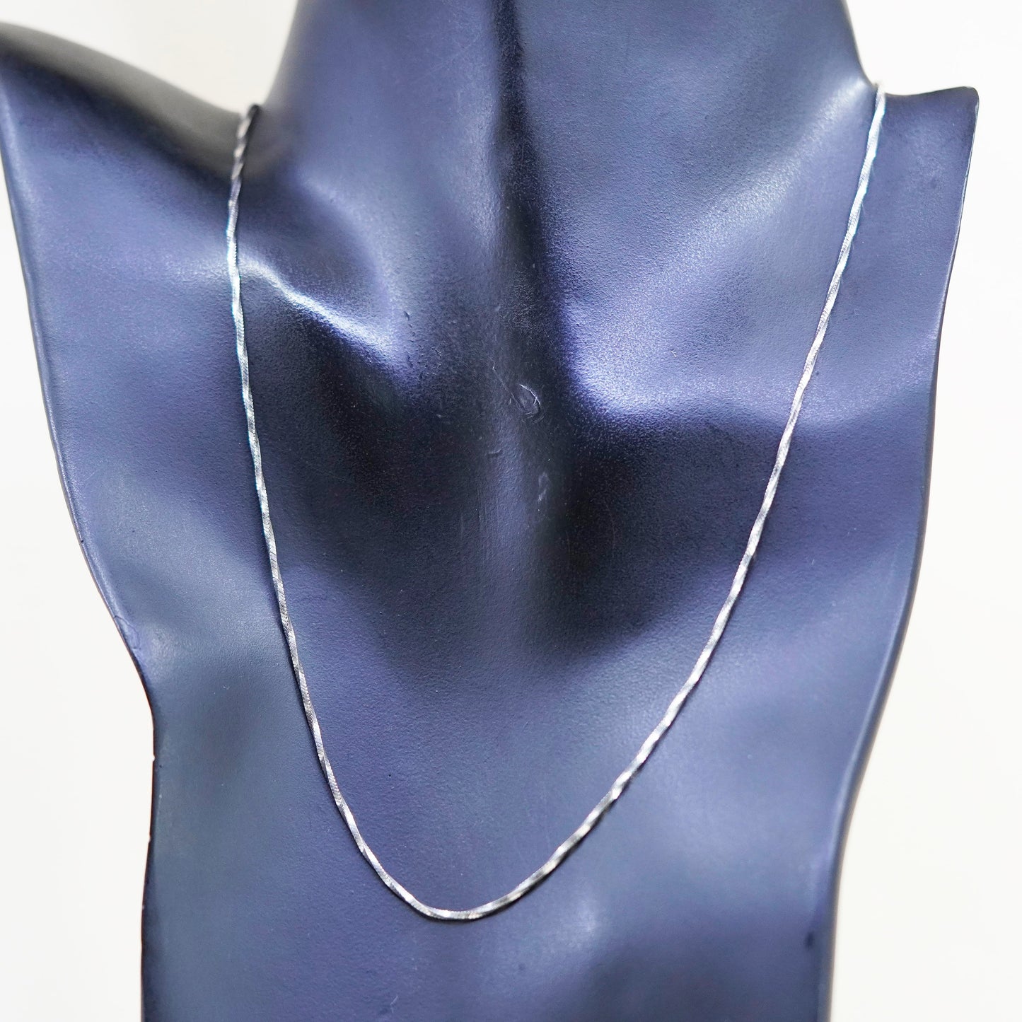 17”, Vintage sterling silver twisted square snake chain, Italy 925 necklace