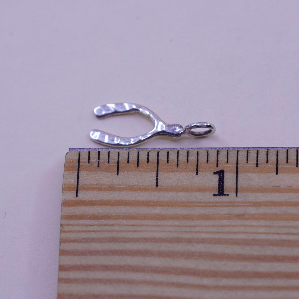 Vintage sterling silver wishbone charm, 925 pendant