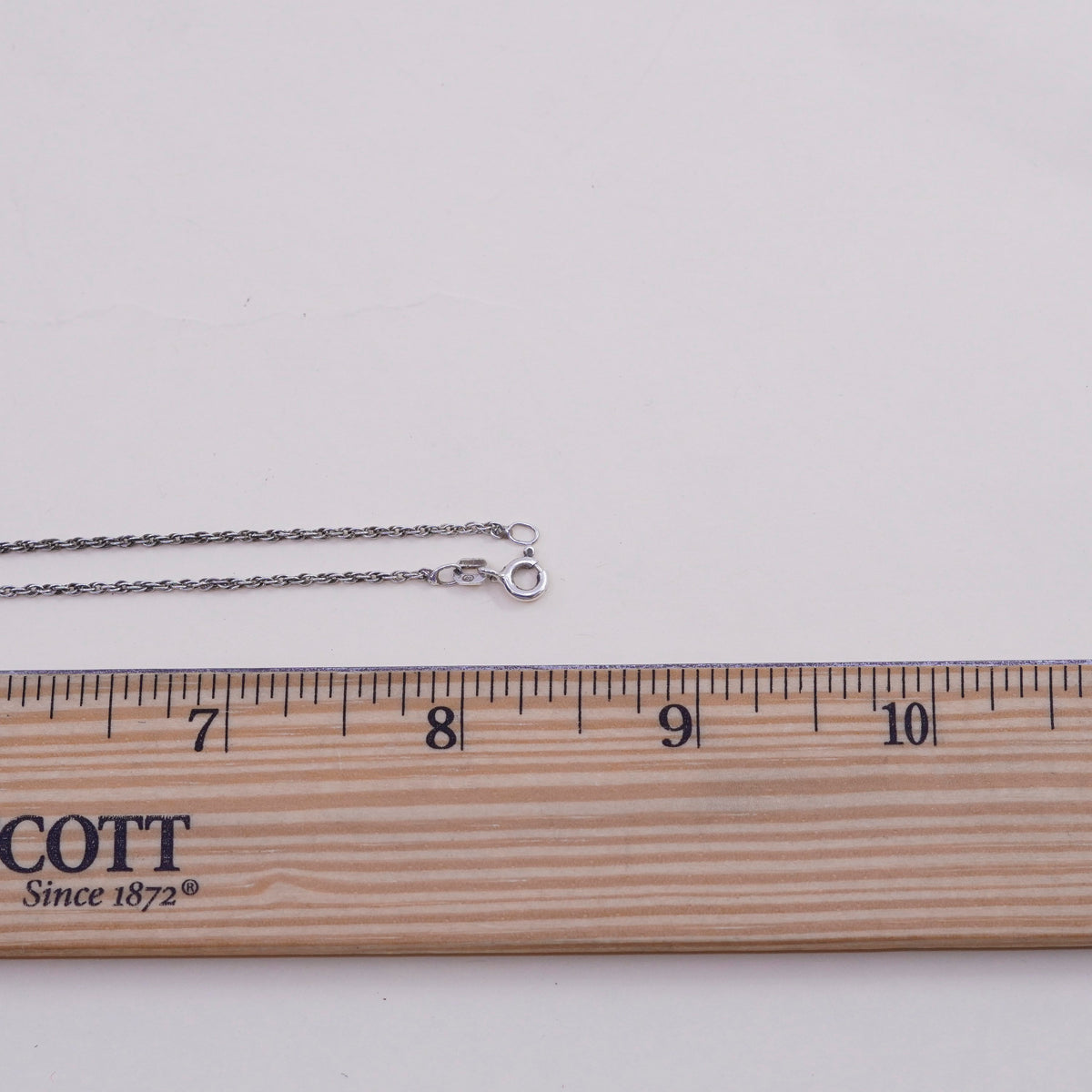 17”, Vintage sterling silver India 925 silver twisted curb chain, necklace