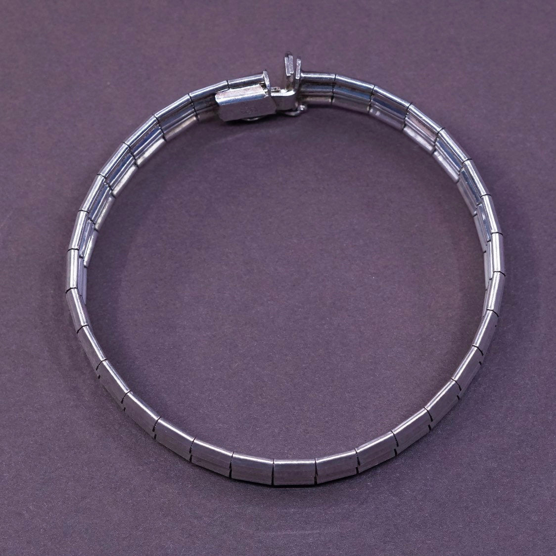 7.5", 12mm, vtg italy milor Sterling silver bracelet, 925 omega chain