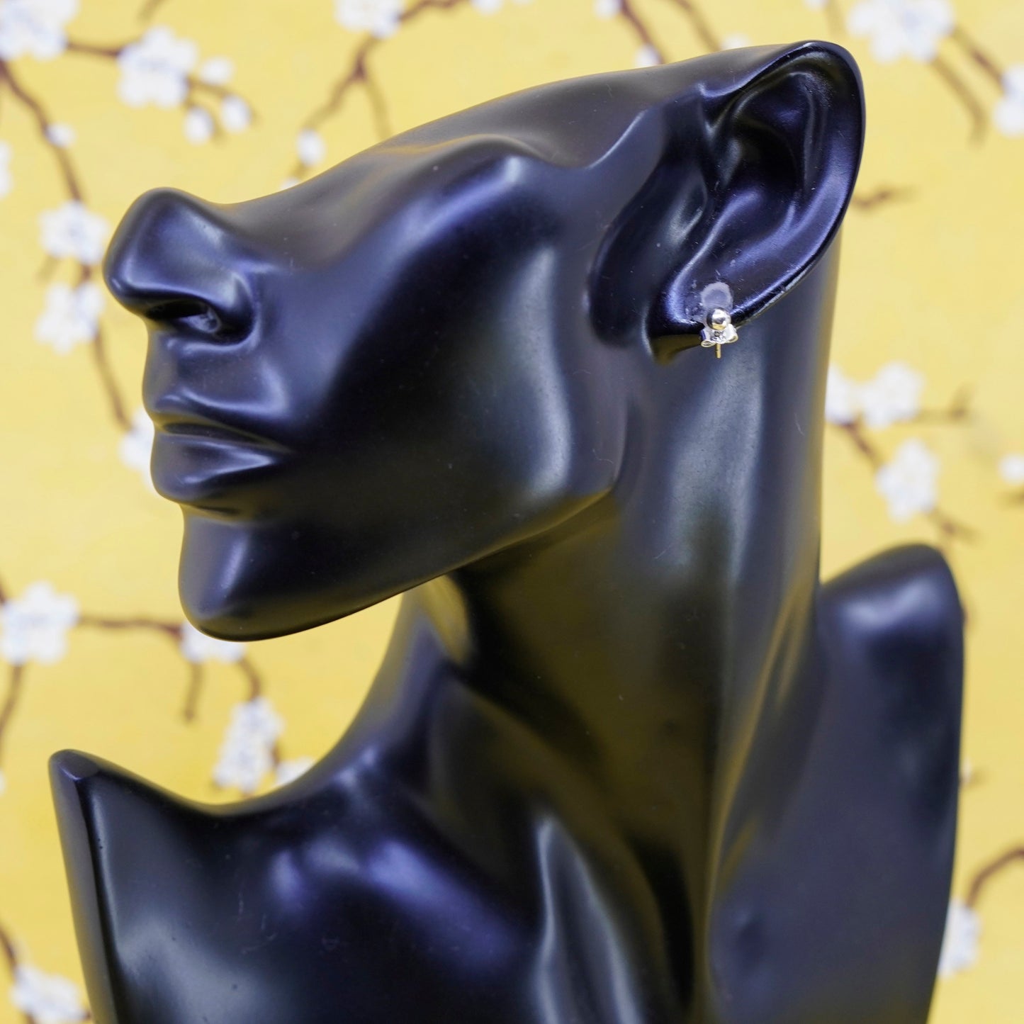 3mm, Vintage Sterling silver beads studs, 925 earrings, stamped 925