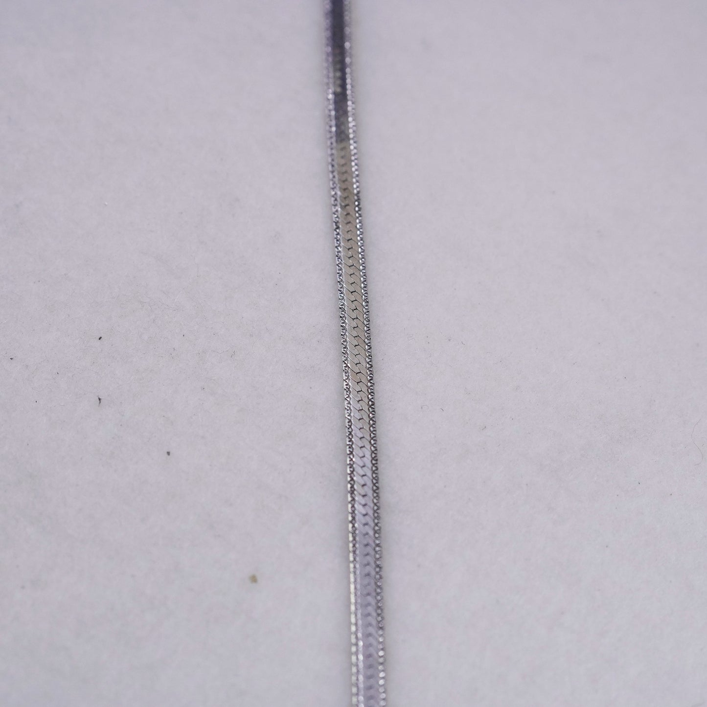 20” 5mm, vintage Italy Sterling 925 silver textured herringbone chain necklace
