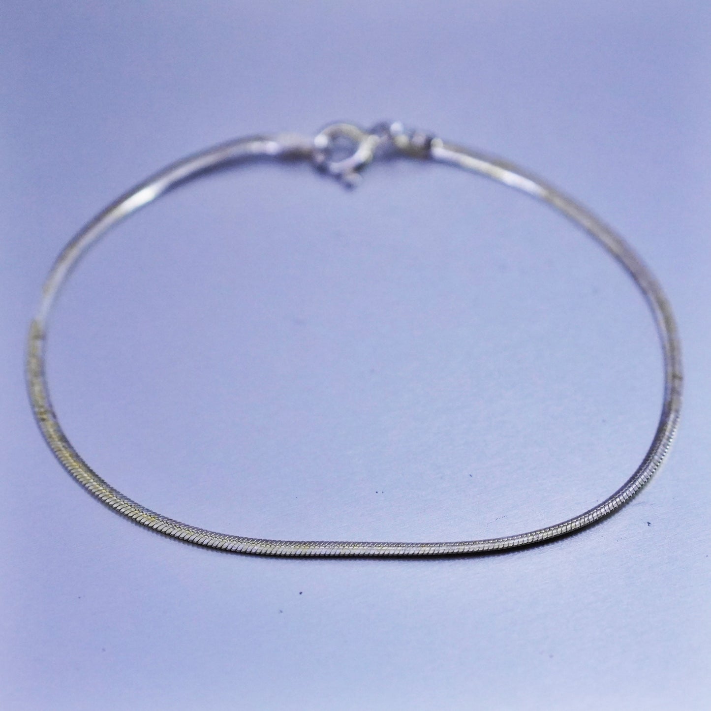 7.5”, Vermeil gold over Sterling 925 silver bracelet, flatten snake chain