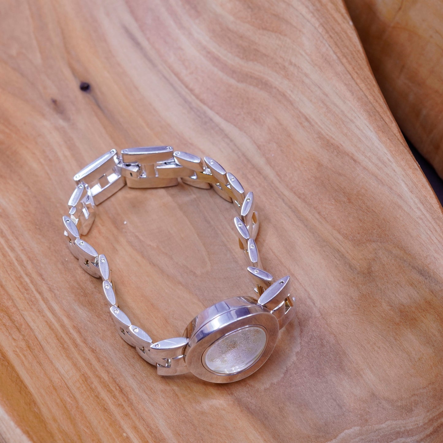 Vintage ecclissi round face watch with sterling 925 silver watch band