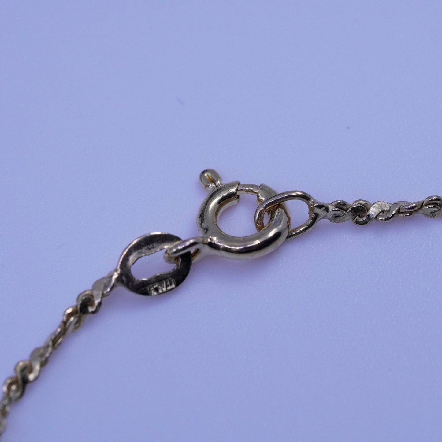 8.25”, Italy vermeil gold over Sterling 925 silver bracelet, twisted S chain
