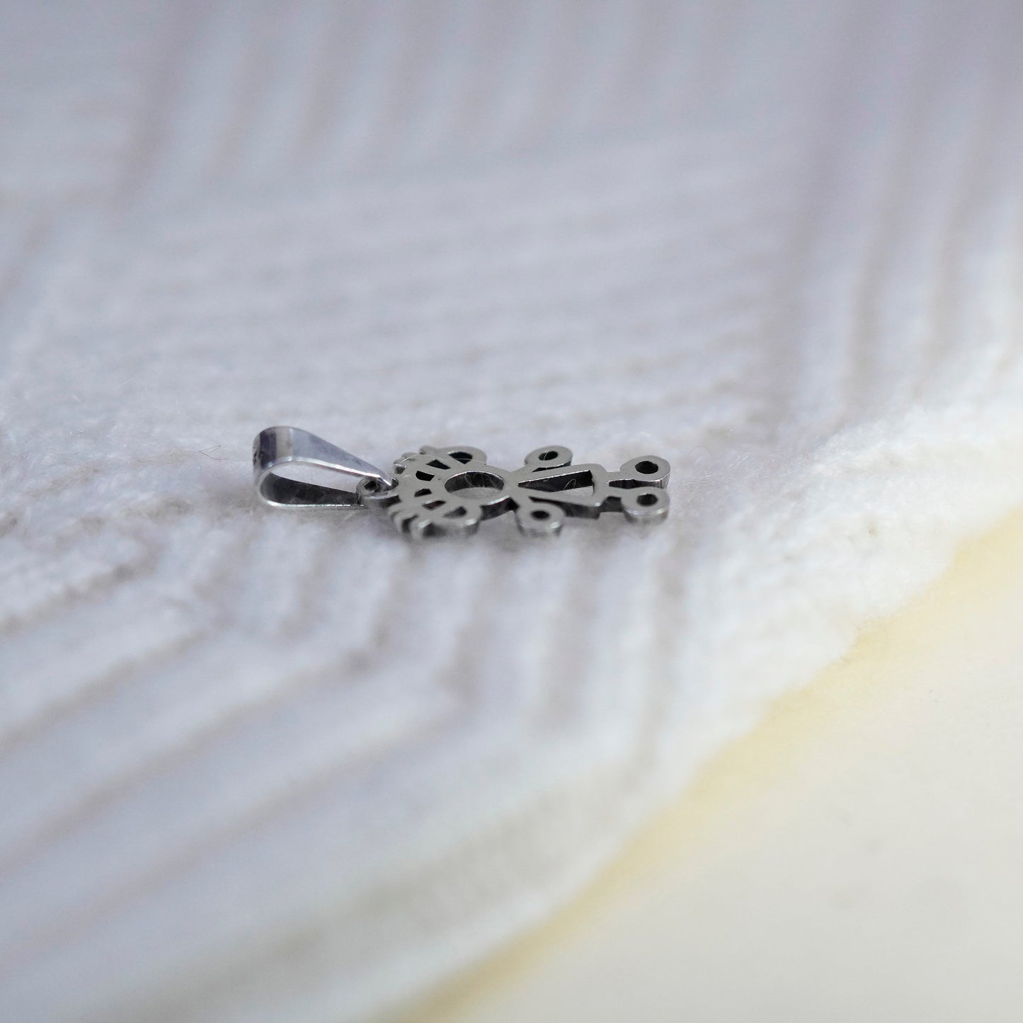 Vintage sterling silver handmade pendant, 925 girl figure charm