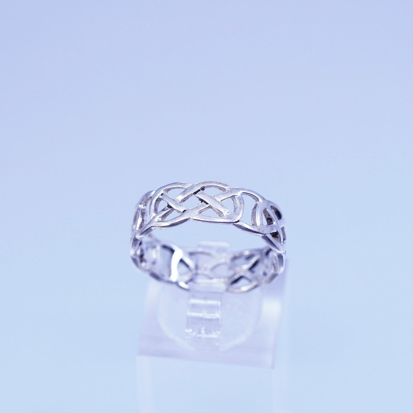 size 10, southwestern Sterling 925 silver handmade ring, woven braided band