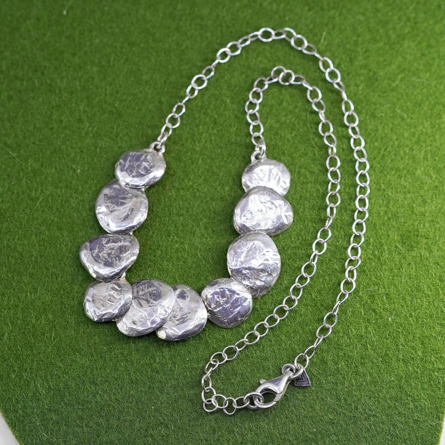 18”, SILPADA 925 Sterling Silver STILL Hammered Circle Disc Necklace N1984