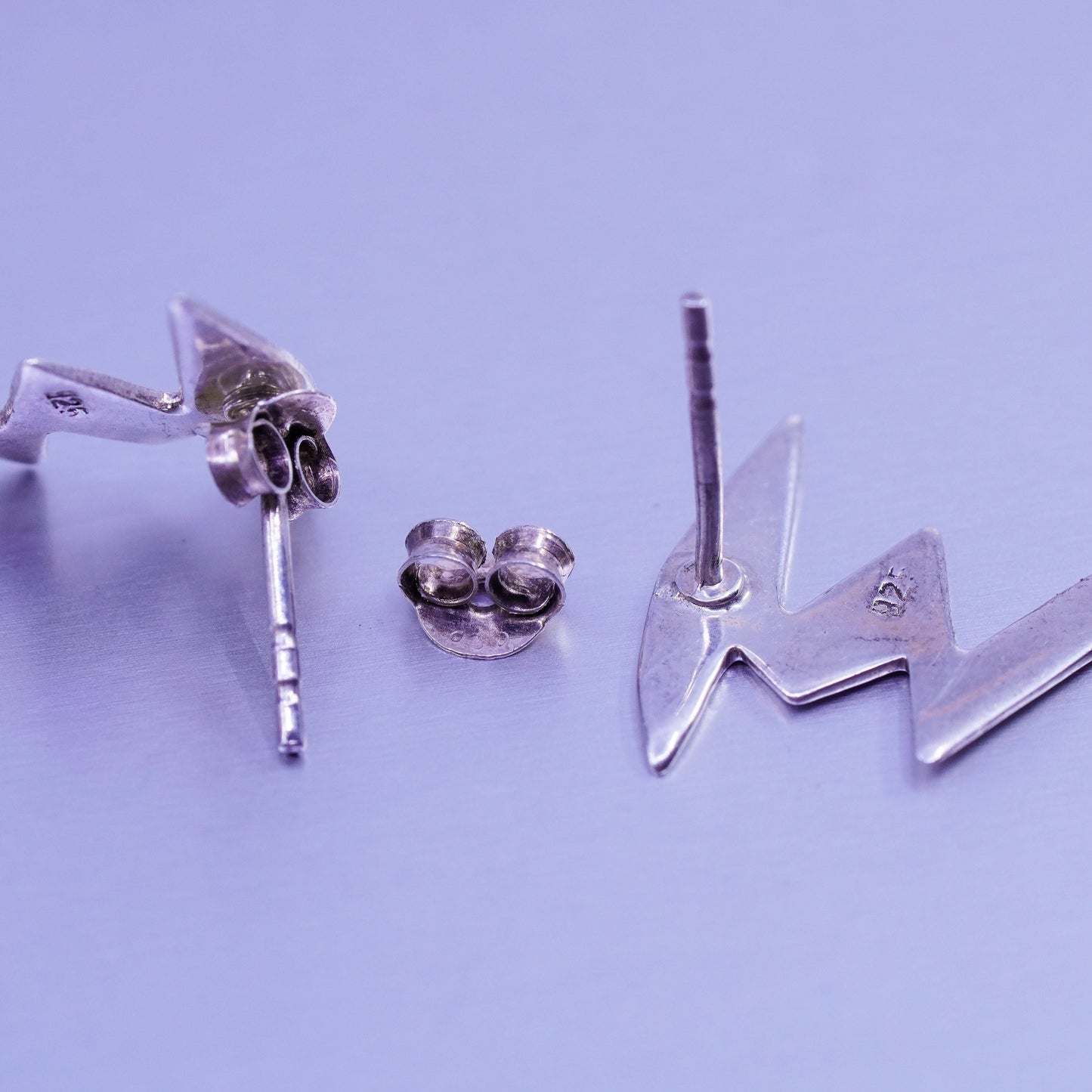 vintage Sterling silver handmade earrings, Mexico 925 tornado studs