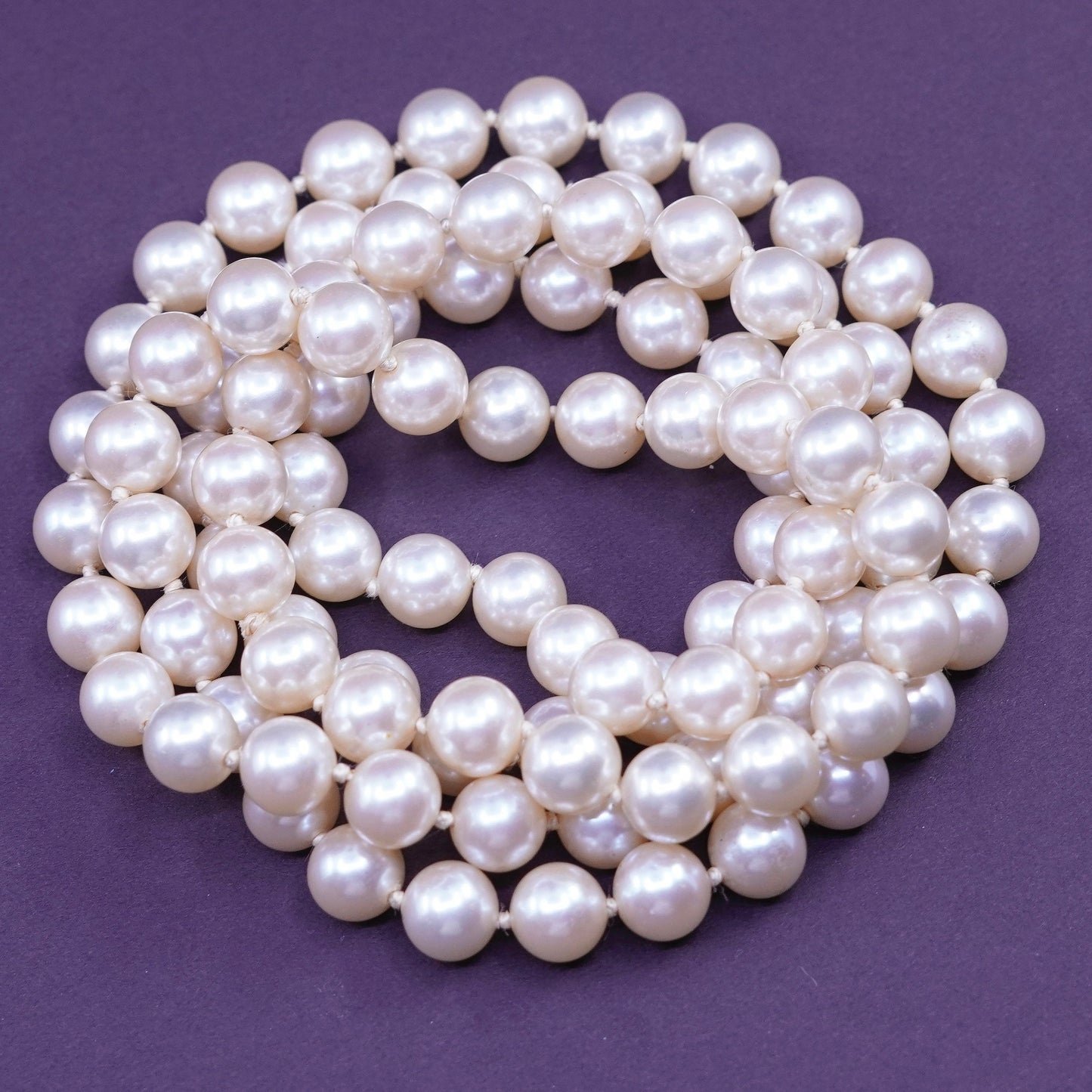 36”, vintage extra long antique pearl chain necklace