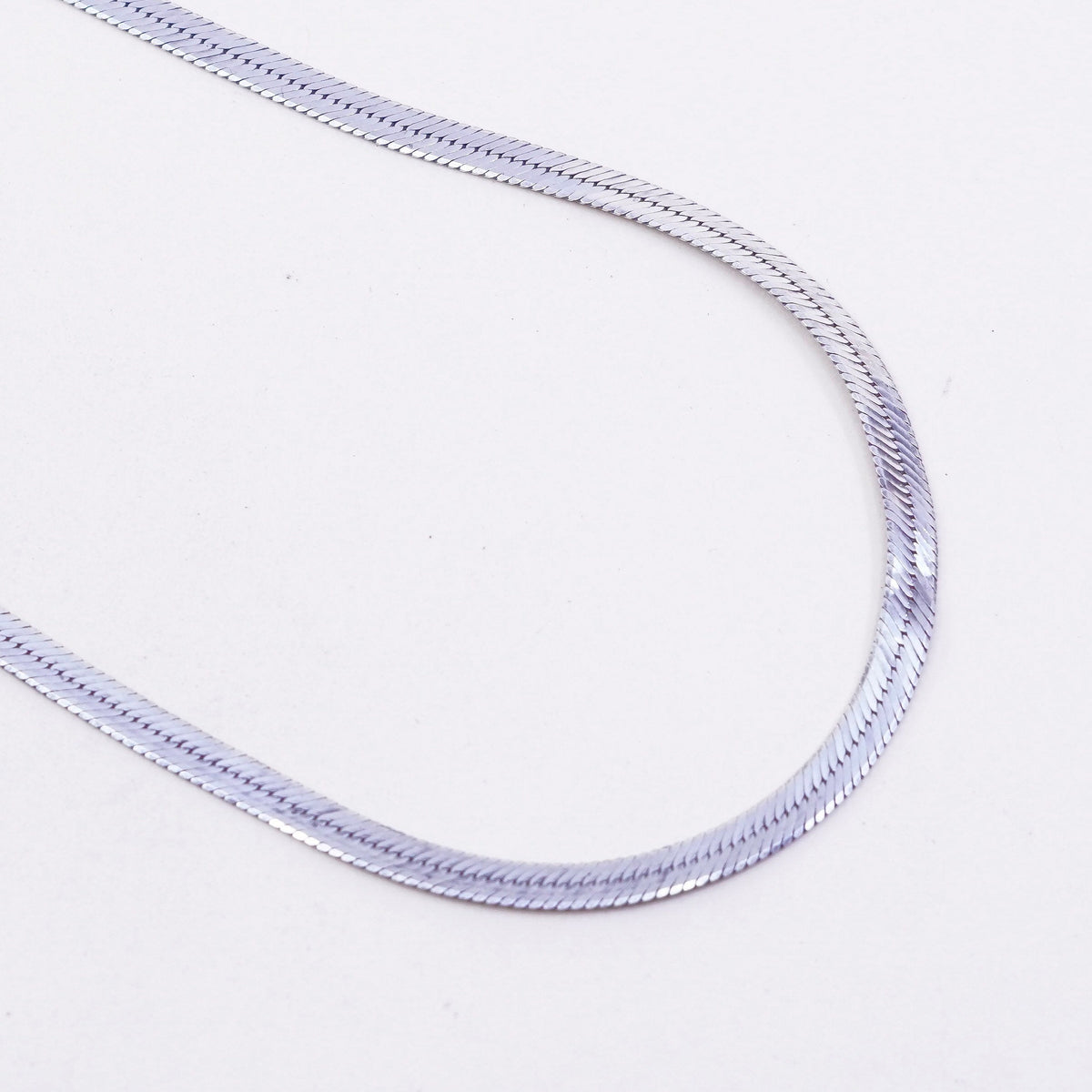 30”, 5mm, Vintage sterling silver necklace, Italy 925 silver herringbone chain