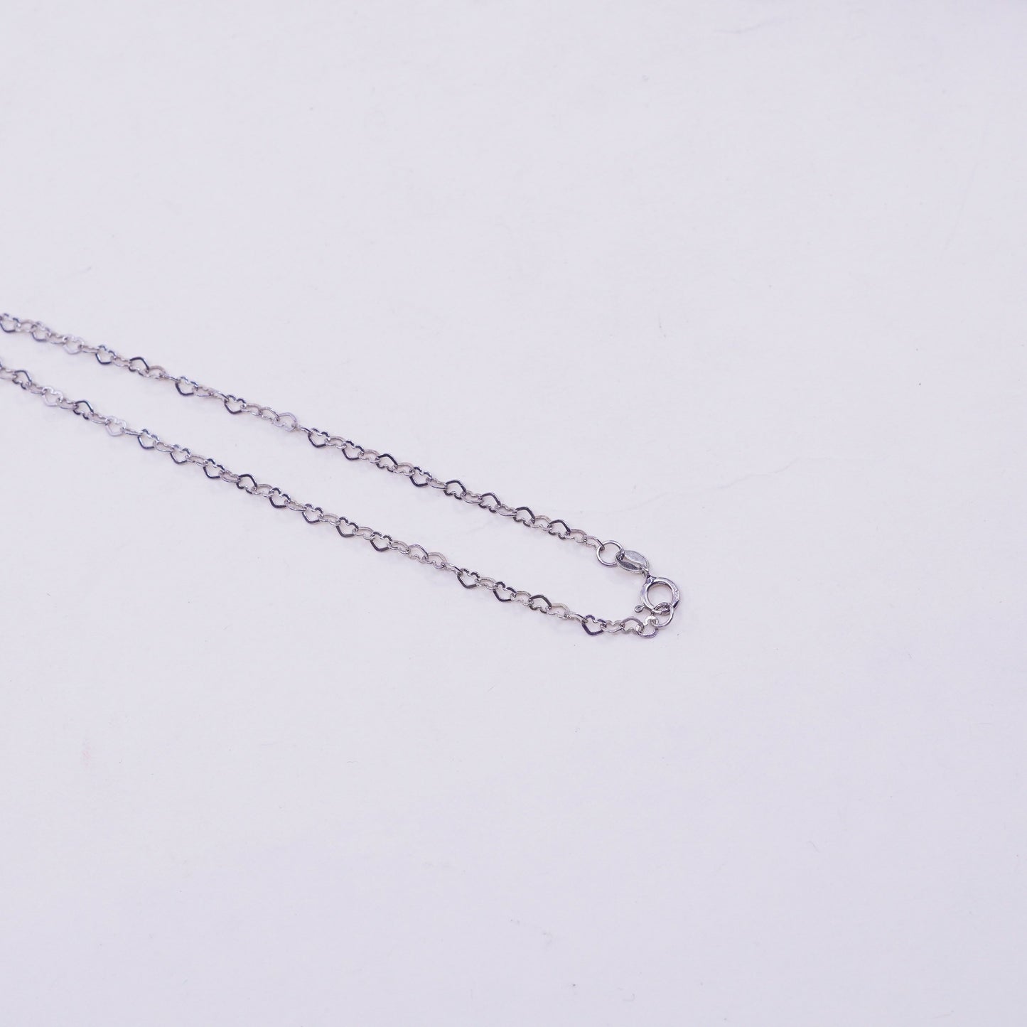 8.5”, Vintage sterling silver heart bracelet, 925 silver chain