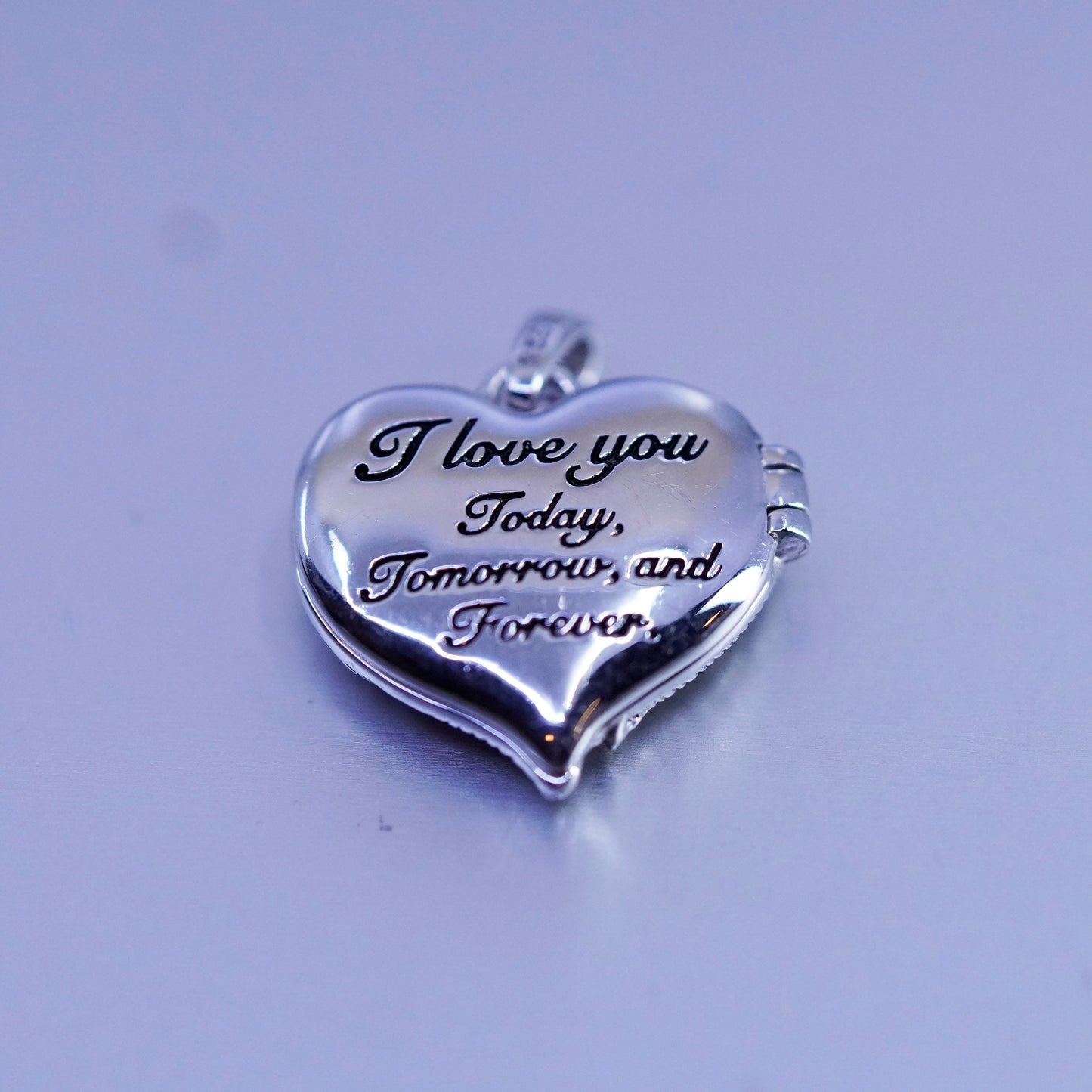 BGE 925 sterling Silver Heart photo locket Pendant “my daughter, i love you