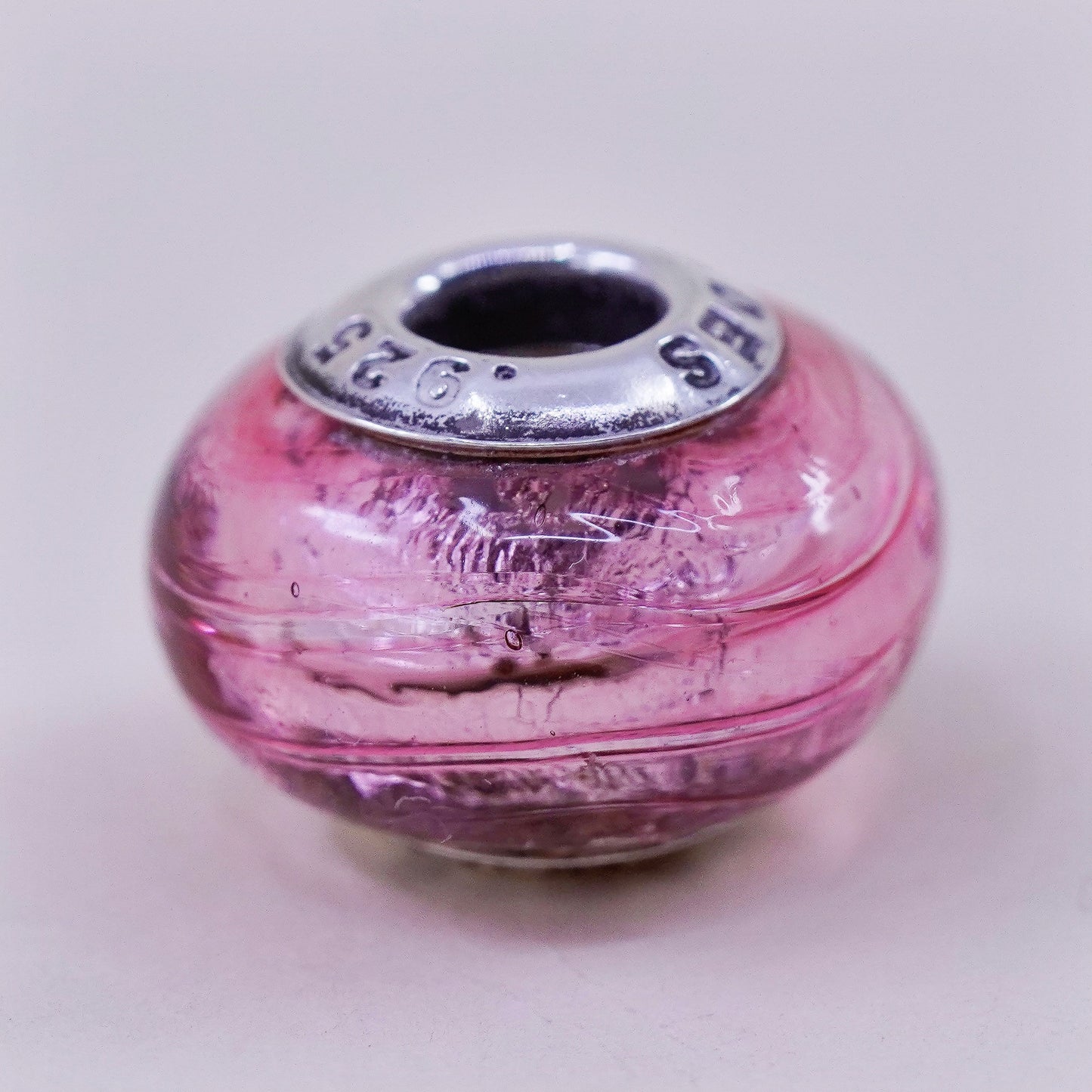 Vintage Italy Nomades Sterling 925 silver Murano glass bead charm