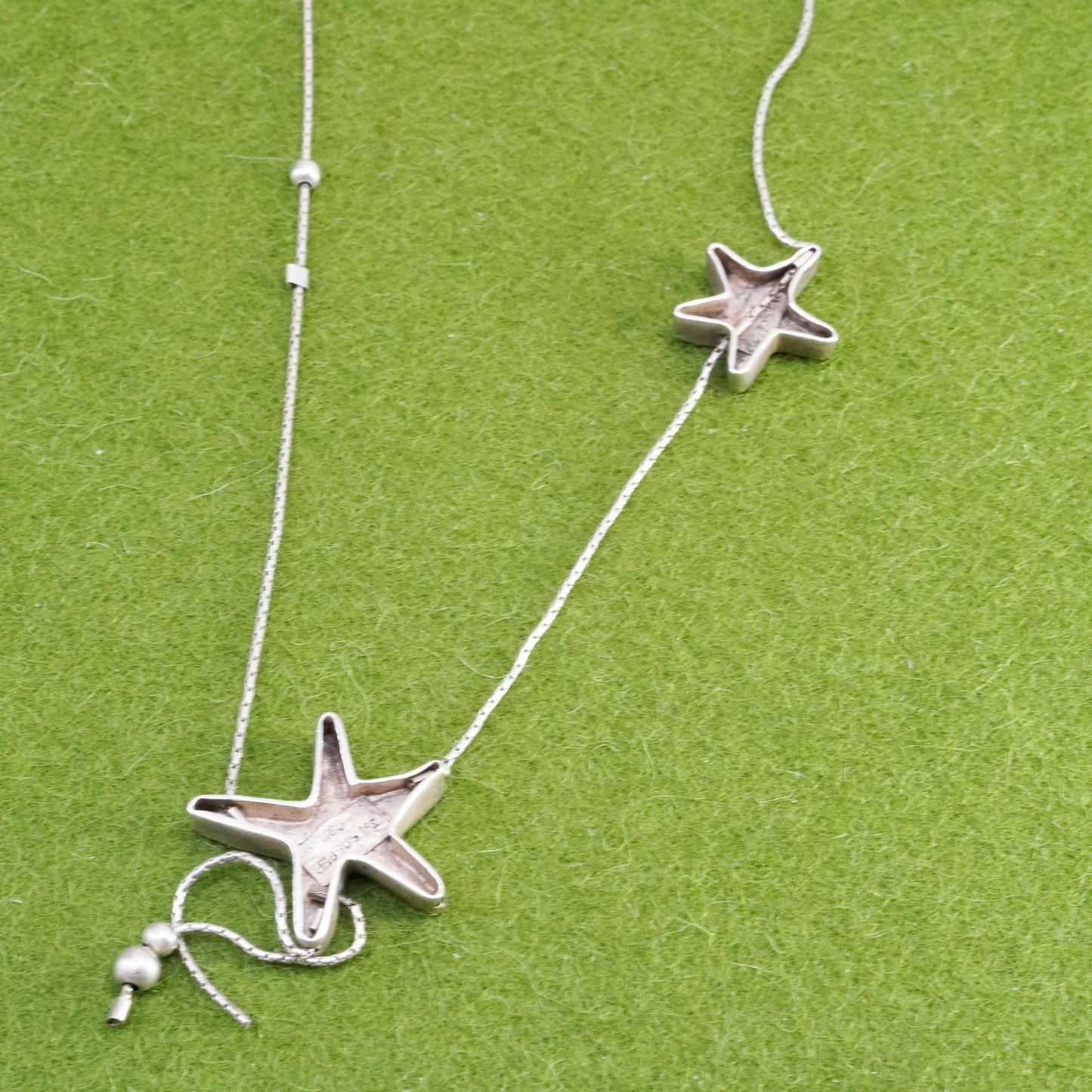 17”, Israel AVI Soffer sterling silver 925 necklace, snake chain star pendants