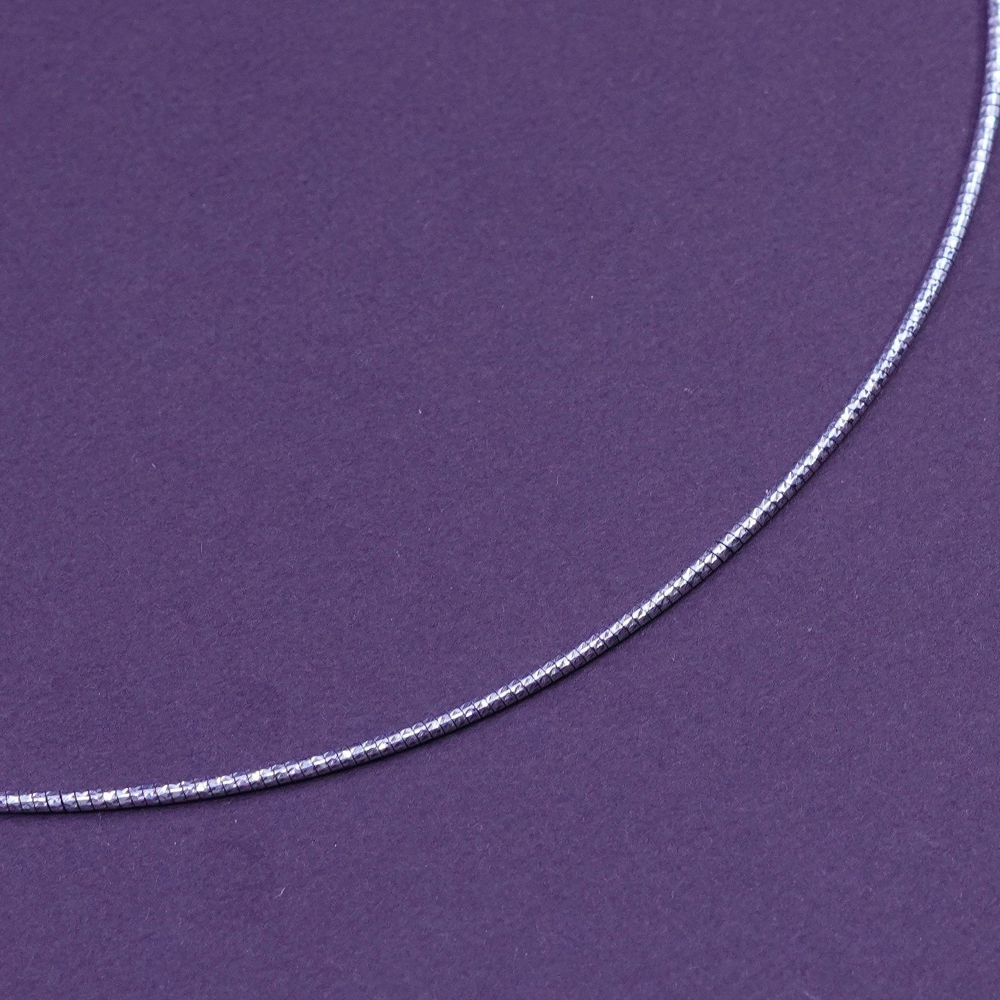 16”+1”, 1mm, vintage sterling silver snake textured chain, 925 necklace
