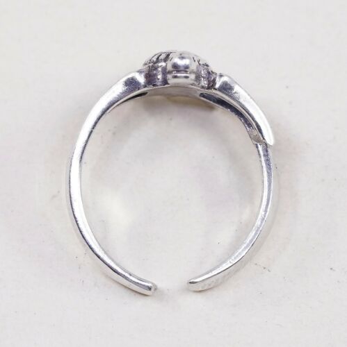 Size 3 Shube Mexico Sterling 925 Silver Handmade Sea Turtle Open Band Ring