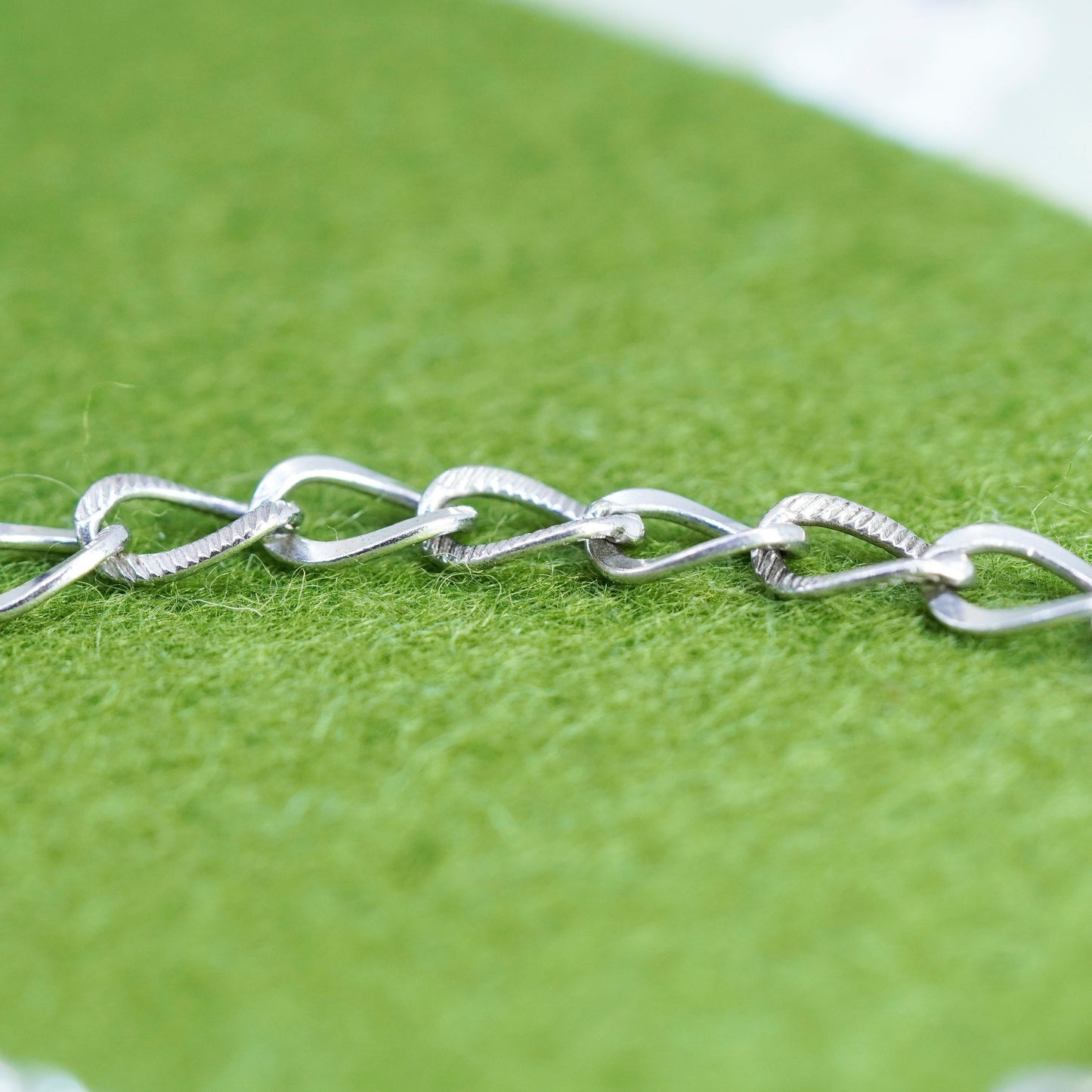 6.75”, 5mm, Vintage sterling 925 silver twisted curb bracelet