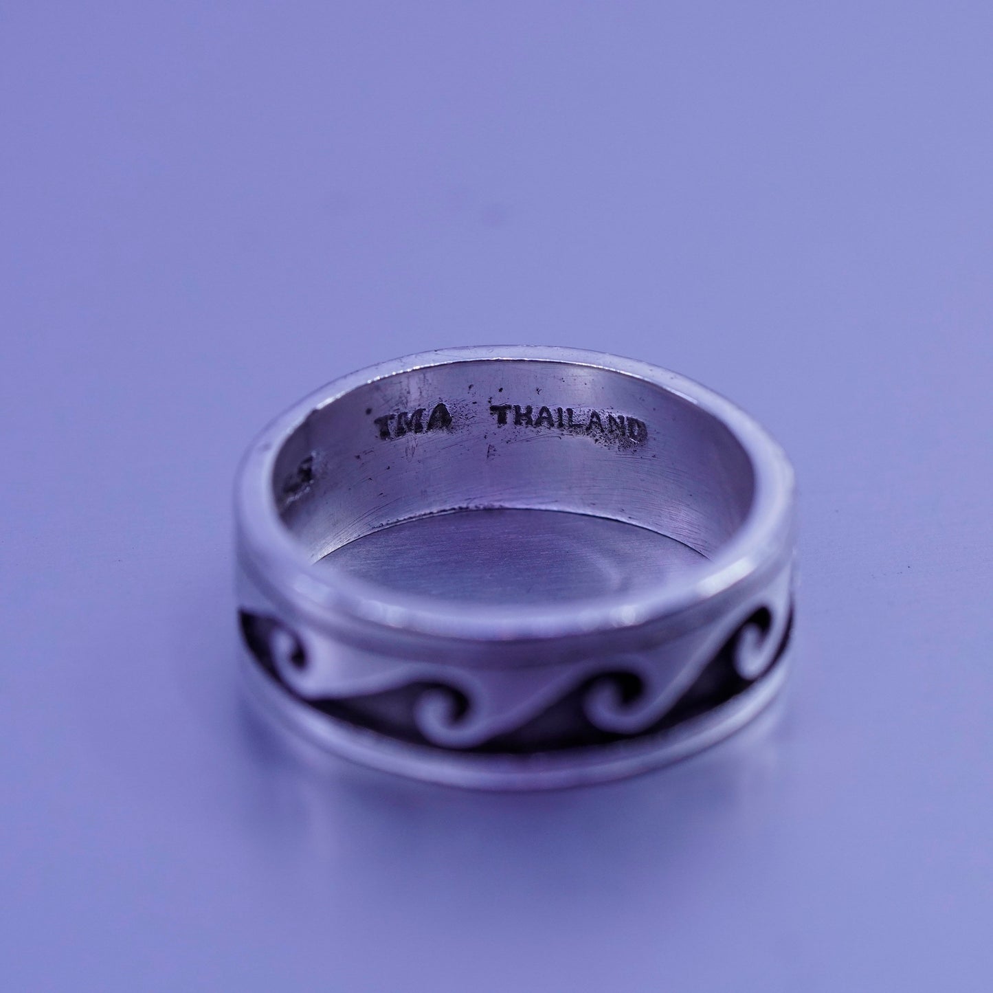 Size 4.5, vintage southwestern Sterling 925 silver ring, wavy wave band