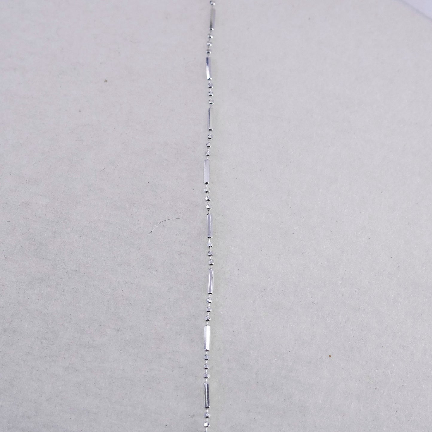 24” 1mm, vintage Italy Sterling 925 silver bar bead chain necklace