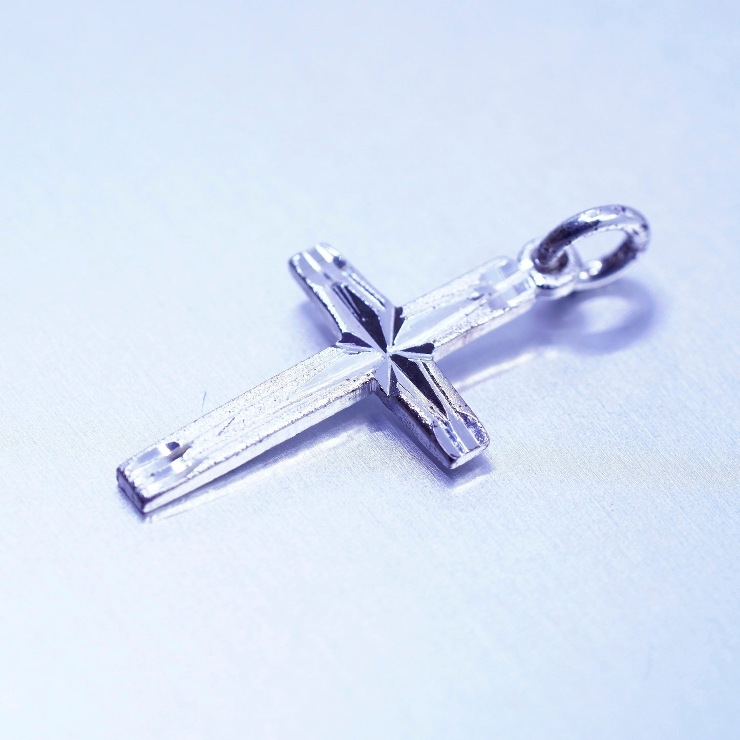 Vintage sterling 925 silver handmade cross pendant