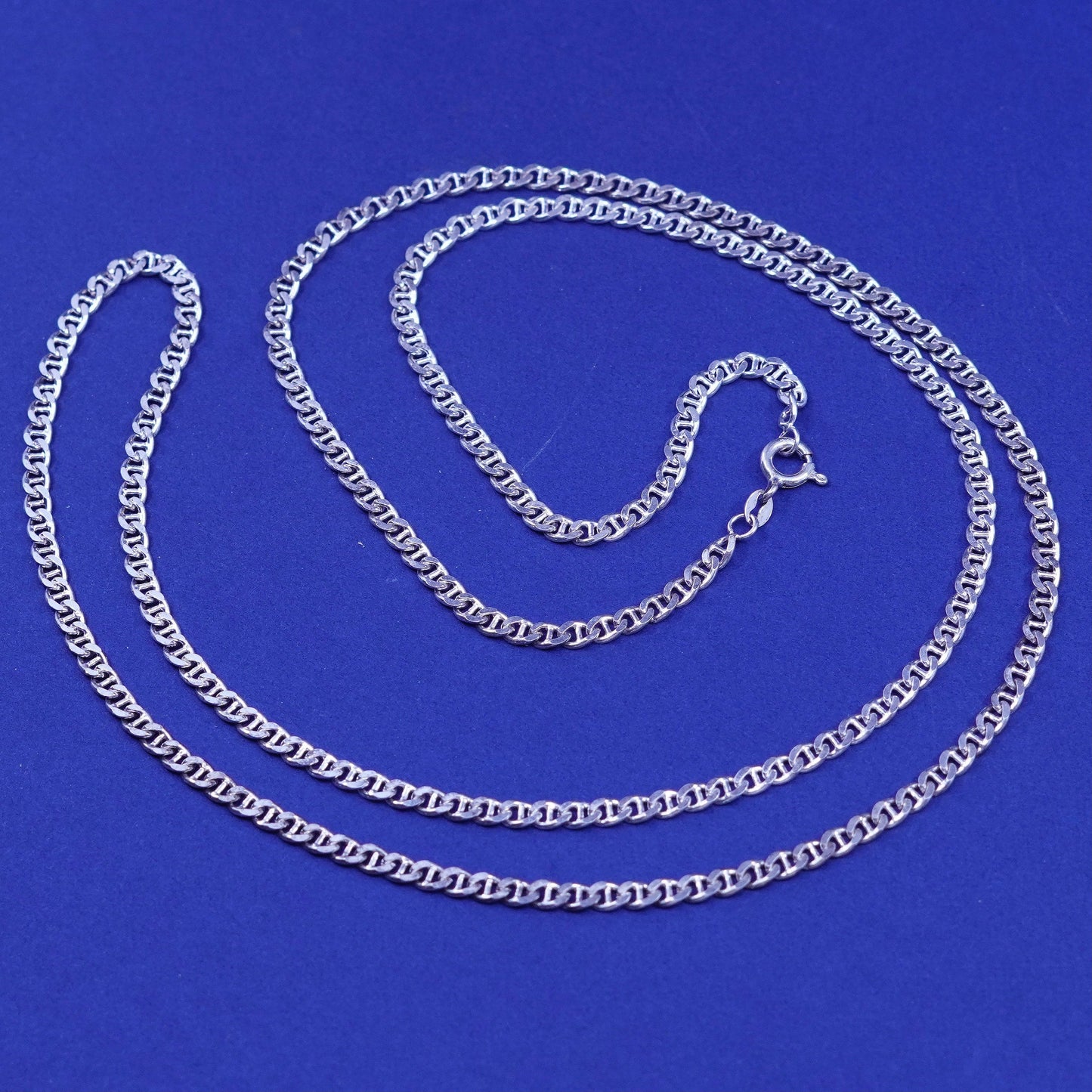 30”, 3mm, vintage Sterling silver handmade necklace, 925 anchor link chain,