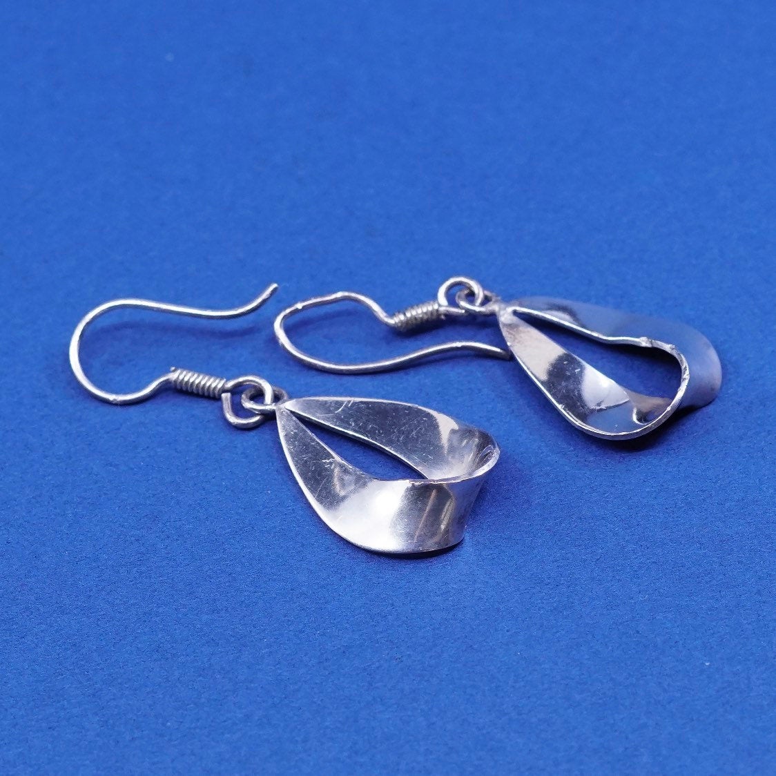 Sterling silver Handmade earrings, 925 teardrop Dangles