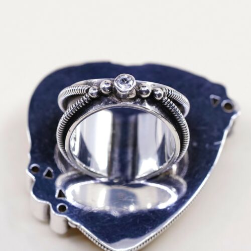 Sz 8, Vtg Massive Cocktail Mars And Valentine Huge Sterling Yellow Crystal Ring