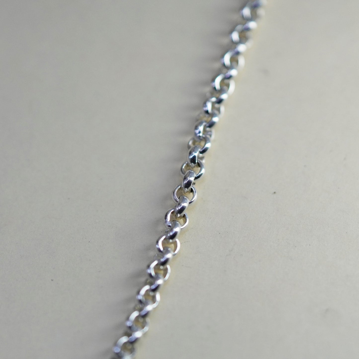 18”, 3mm, Vintage sterling silver circle chain, 925 necklace
