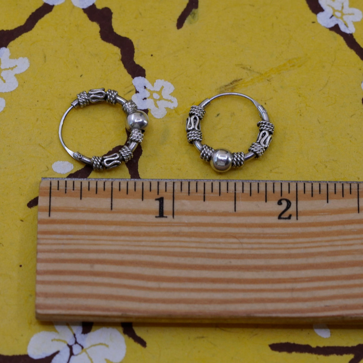 0.5”, Vintage Sterling 925 silver handmade earrings, 925 hoops