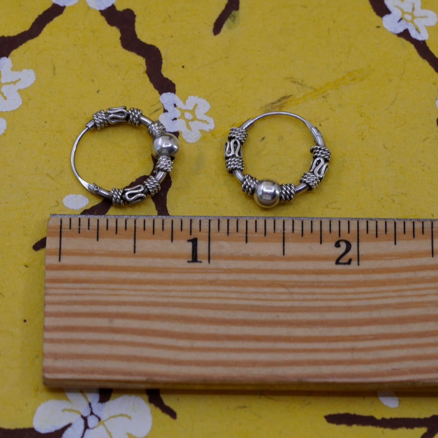 0.5”, Vintage Sterling 925 silver handmade earrings, 925 hoops