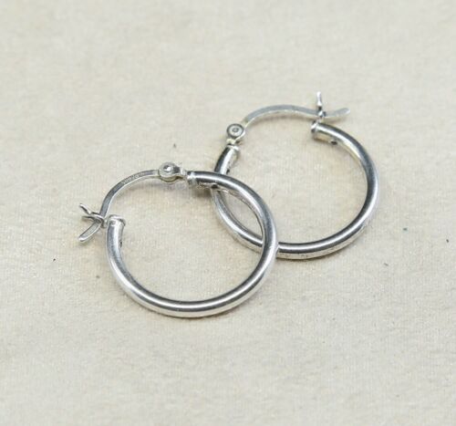 0.75” sterling silver 925 Huggie earrings Hoops, stamped 925