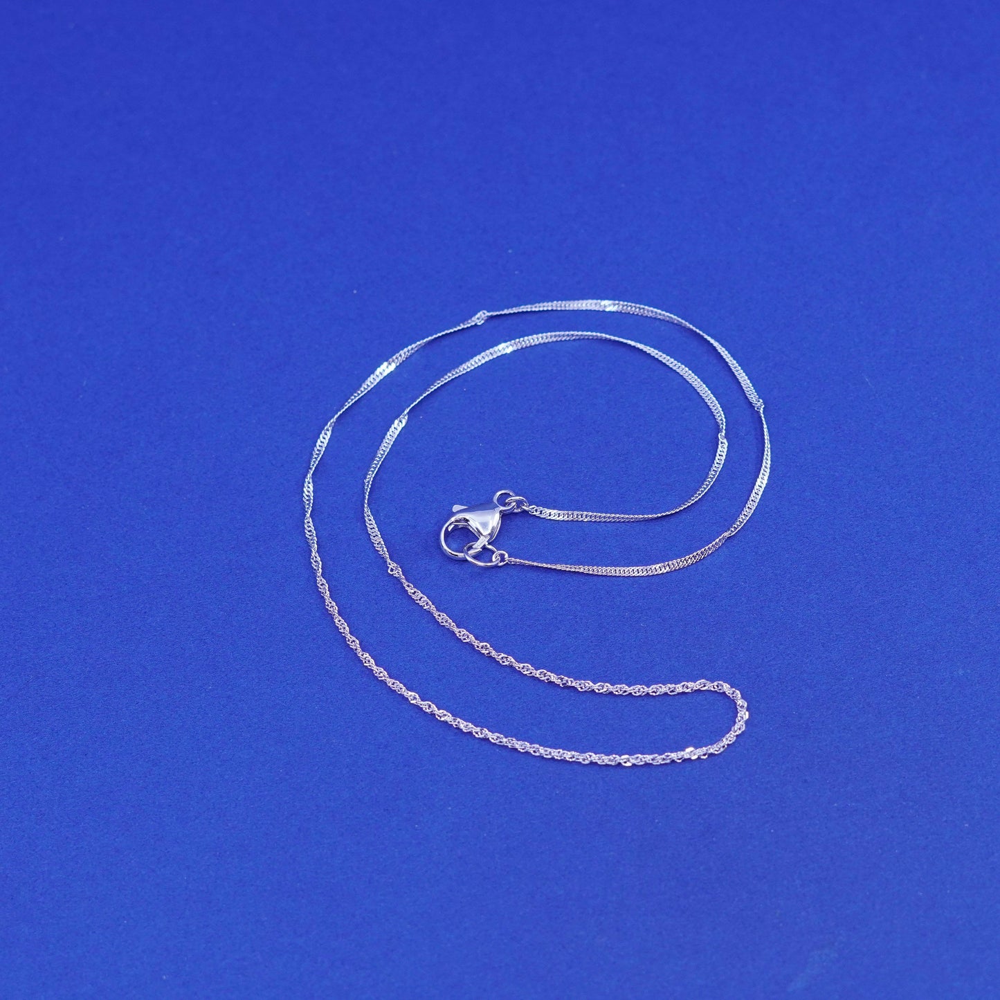 18”, 2mm, Sterling silver handmade necklace, 925 twisted curb link chain