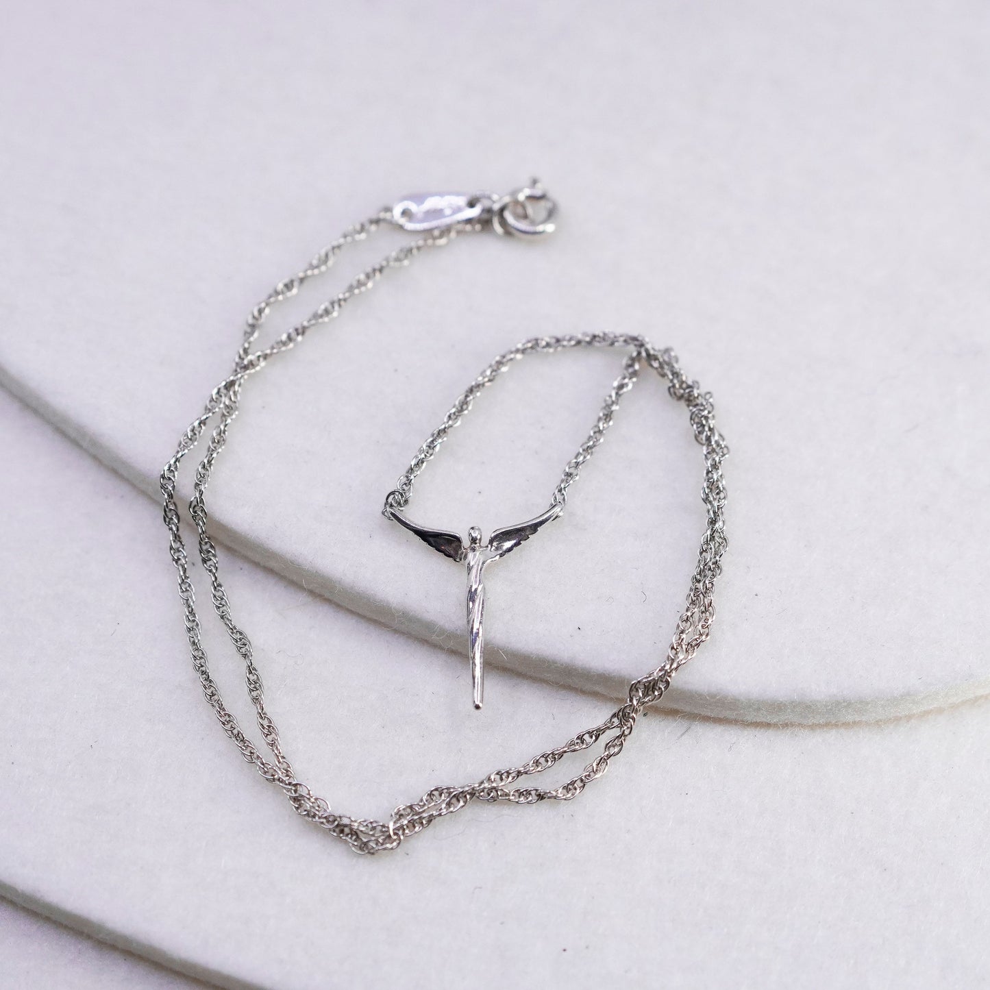 17”, Lavaggi Sterling Silver 925 Angels Of Reconciliation Necklace Cross LJD2