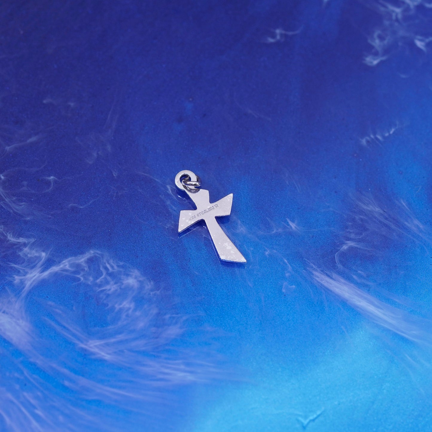 Vintage Sterling silver Handmade charm, 925 cross pendant