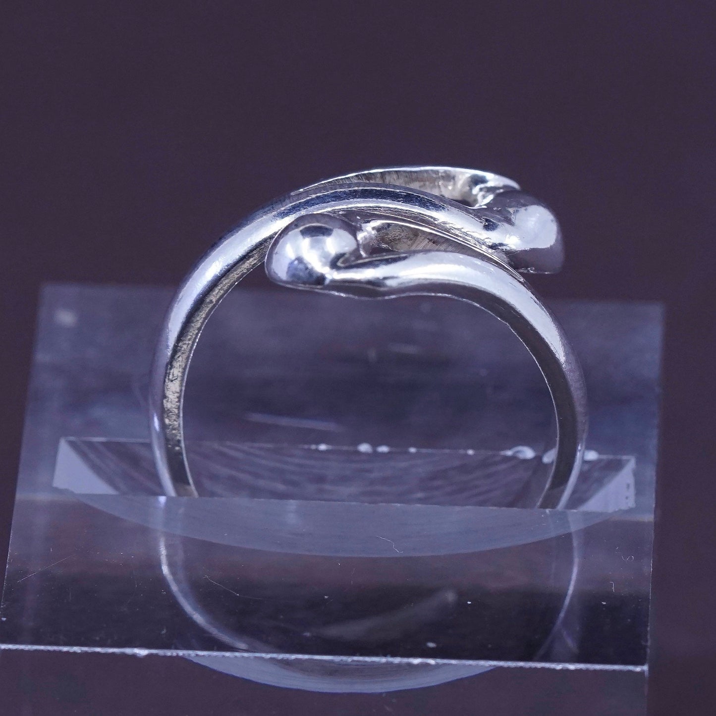Size 7.25, vintage Sterling silver handmade ring, 925 wrap band, stamped 925